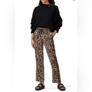 The Kooples Abstract Animal Print Side Snap Track Pants Small